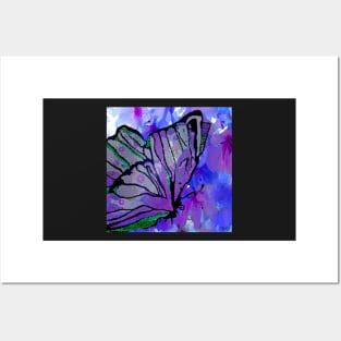 BUTTERFLY PURPLE MOSAIC Posters and Art